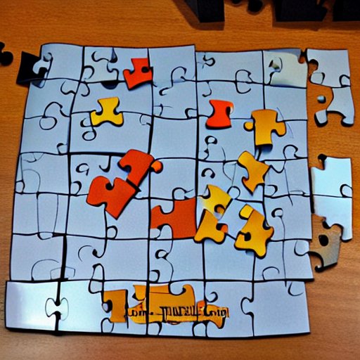 A picture of a puzzle being filled in