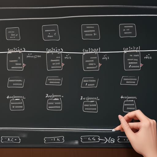 A picture of Linked Lists on a chalkboard